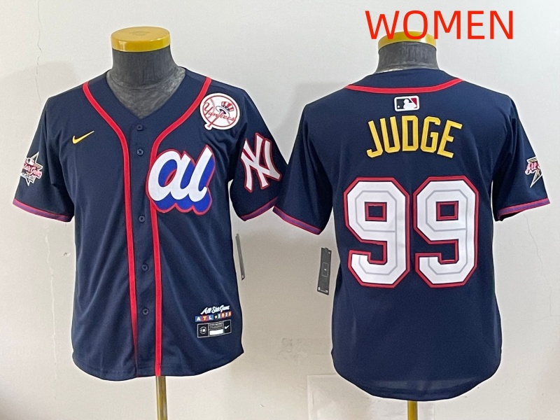 Women 2025 New York Yankees #99 Judge Drak Blue All star Blank Blue Nike MLB Jersey style 5